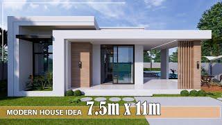 Modern House  House Design idea   7.5m x 11m with Swimming pool