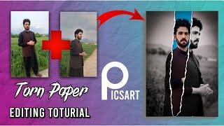How to create torn paper effect Picsart free  Photo editing Picsart new trend 2024  #picsart
