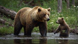 The Journey of a Mother Bear Raising Her Cub