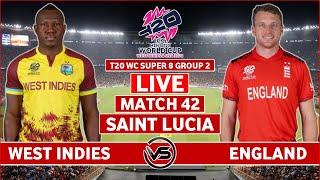 ICC T20 World Cup 2024 Live England vs West Indies Live  ENG vs WI Live Scores & Commentary