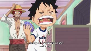 Luffy was angry with Shanks so he accidentally ate the Gomu Gomu Devil Fruit  ONE PIECE