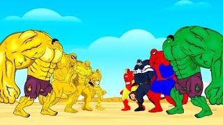 Evolution Of Team GOLD HULK & SPIDERMAN SUPERMAN IRON MAN  Who Is The King Of Super Heroes?