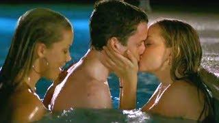 A Boy Kiss Two Girl Under The Swimming Pool