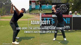 Adam Scott Golf Swing Long Irons FO & DTL views Emirates Australian Open Sydney December 2019.