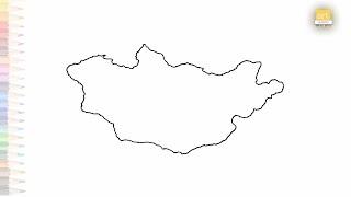 Mongolia map drawing  Map outline drawings easy  How to draw Mongolia map step by step #artjanag