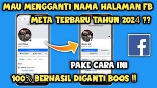 Cara mengganti Nama halaman facebook 2024  Ganti nama halaman facebook