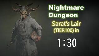 Diablo 4 Druid Nightmare Dungeon Srats Lair Tier 100 Speedrun in 130