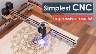 How I built the Simplest CNC Machine with minimum parts possible  DIY Laser Engraver