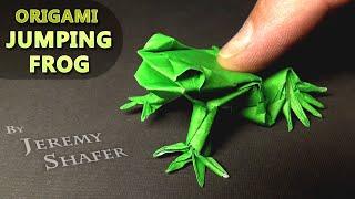 How to Make an Origami Jumping Frog  with 8 Fingers and 10 Toes and it JUMPS FAR