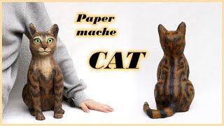 How to make paper CAT  DIY Paper mache crafts  Best out of waste