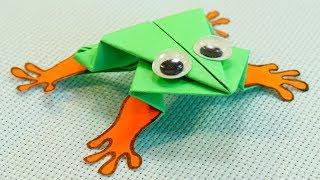 Jumping paper frog with paws  Origami DIY