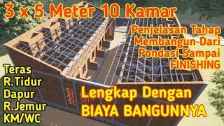 Biaya Bangun Rumah Kost 10 Kamar  Desain Kos Kosan 3x4  Animasi Konstruksi