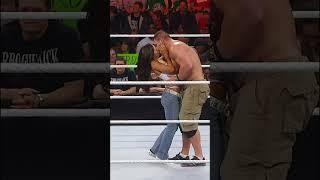 Aj Lee kisses John Cena 