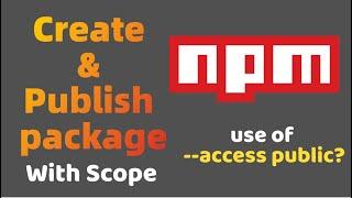 How to Create and Publish NPM package?  With Scope  Latest 2023