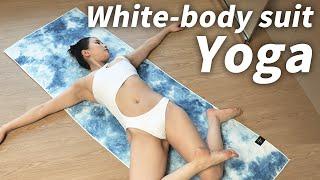 4k white-body suit yogaㅣ화이트 바디수트 요가