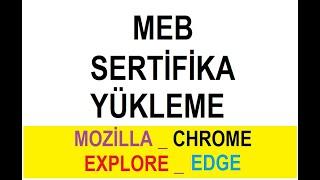 Meb Sertifika Masaüstü Dizüstü Bilgisayara Nasıl Yüklenir Kurulur  Meb İnternetine Giremiyorum