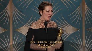 HD Olivia Colman Wins Best Actress  2019 Golden Globes