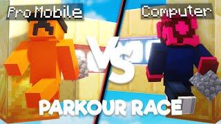 Pro Mobile VS PC Parkour Race  Mcpe 1.19