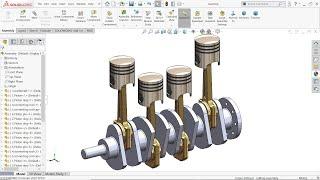 Four Cylinder engine in Solidworks