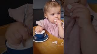 This baby is addicted to Babyccinos