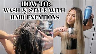 HOW TO WASH & STYLE YOUR HAIR WITH HAIR EXTENSIONS BRAIDLESS SEW IN & TAPE IN EXTENSIONS HAIR CARE