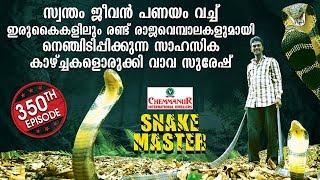 Wow Heart throbbing visuals of Vava Suresh with two King Cobras  Snakemaster  350th Episode