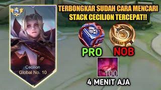 TUTORIAL MENCARI STACK CECILION TERCEPAT 2024 4 MENIT 100 STACK BUILD CECILION TERSAKIT 2024-MLBB