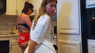 Girl Farts into Friends Juice Jug Prank