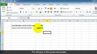 How to Calculate Square Root in Microsoft Excel Tutorial