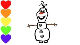 Как рисовать снеговика Олафа  How to draw a snowman Olaf