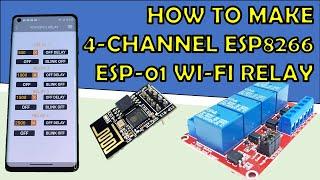 How to Make 4-Channel ESP8266 ESP01 Wi-Fi Relay  ESP01 Home Automation  RemoteXY  FLProg