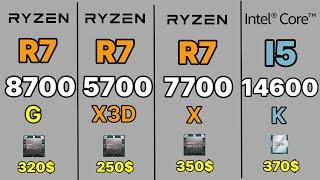 R5 5700X3D VS R7 5800X3D VS R7 8700G VS R7 7700X VS İ5 14600K  RYZEN R5 5700 X3D GAMİNG BENCHMARK