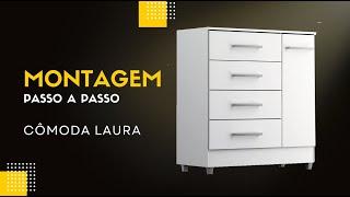 Comoda Laura 4 gavetas e 1 porta - Montagem completa - Tonielque Móveis