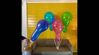 Helium inflation of a WB20 inch crystal blue balloon