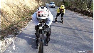 Inline Downhill skating  speed 75kmh - Voznja rolera spust