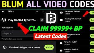 Claim $90000 BLUM  BLUM All Verify Codes  Blum YouTube Video Codes All  Blum Academy Verify code