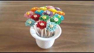 Quilling Flowers  with Toothpick Ornament quilling tutorials