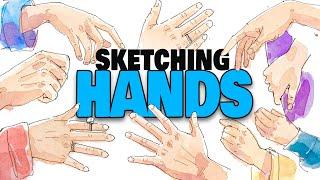 How To Sketch HANDS - Basic Steps For Beginners