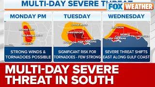 Multi-Day Severe Weather Threat With Possible Tornadoes Take Aim For South