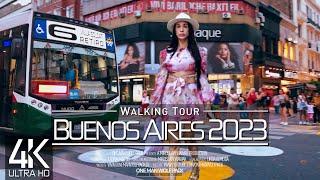 【4K 60fps】 SUNSET WALKING TOUR  «Buenos Aires - Capital of Argentina 2023»  STREET SOUNDS ASMR