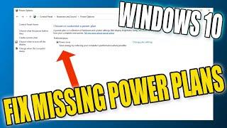 FIX Missing Power Plans In Windows 10 Tutorial  Missing High Performance Power Plan