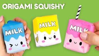 Squishy Kotak Susu Origami - Cara Membuat Paper Squishy milk - Origami