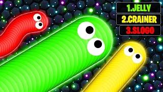 JELLY vs. SLOGO vs. CRAINER In SLITHER.IO World Record