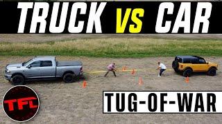 We Didn’t Expect To Tear Off The Bumper - Ford Bronco vs Diesel Ram 2500 Tire-Smoking Tug-of-War