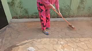 Sweeping sand heavy debris ASMR satisfying tingles and can put you on relax mode 