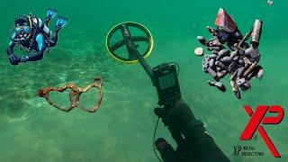 Treasure Hunter Underwater Metal Detecting some finds