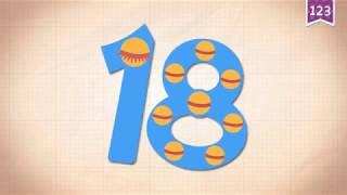 Learn Number Eighteen 18 in English & Counting Math by Endless Alphabet   Kids Educational Video