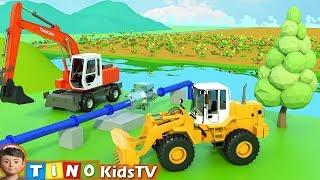 Wheel Loader & Construction Trucks for Kids  Farm Water System Construction for Children