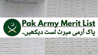 Pak Army Merit List  Pak Army Call Letter