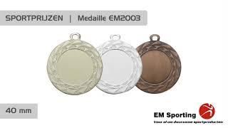 Sportprijzen medaille EM2003